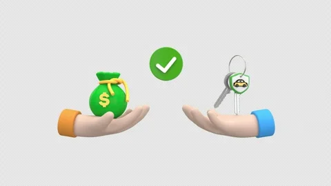 3d animation represents a successful car purchase or loan approval, showing.. Stock Footage 310355174