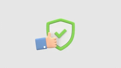 3d animation represents trust and security with a thumbs up gesture and a s.. Stock Footage 310164308