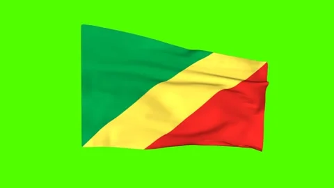 3D animation of the Republic of the Congo flag Stock Footage 321010820