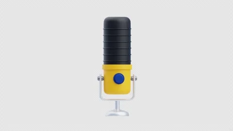 3D animation of Retro studio microphone Stock Footage 329375577