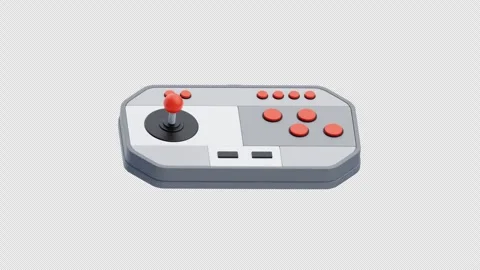 3D Animation of Retro style wired game controller Stock Footage 312303828