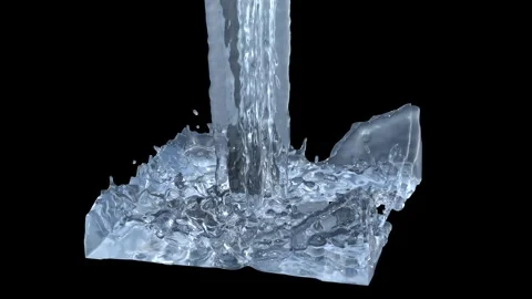 3D animation of ripples of falling water isolated on a black background. 库存影片 323352441