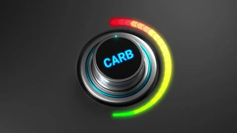 3D animation of a rising carb level on a color dial from green to red. Ideal for Stock Footage 321370755