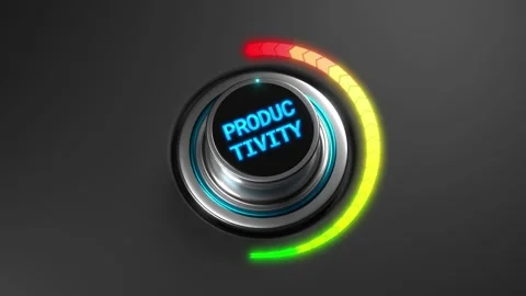 3D animation of a rising productivity level on a color dial from green to red Stock Footage 312371042