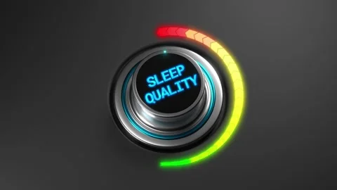 3D animation of a rising sleep quality level on a color dial from green to red Stock Footage 312371065