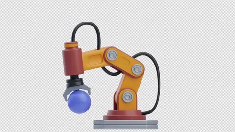 3D Animation of Robotic Arm Stock Footage 293209896