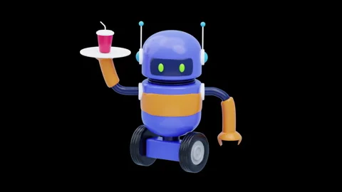 3D Animation of Robotic Waiter Stock Footage 286925340