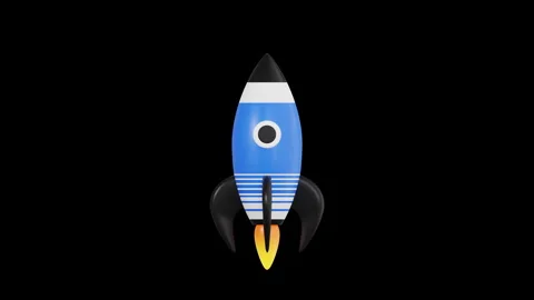 3D Animation of Rocket, Color Key, Alpha Channel Stock Footage 276832183