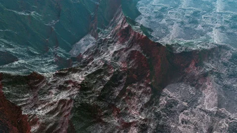 3d animation of rocks and mountains on the surface of the earth Stock Footage 224363347