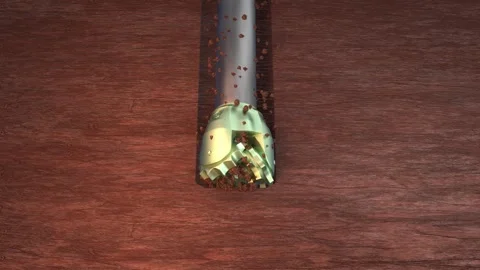3D Animation of a Roller Cones Drilling Bit  Stock Footage 300610857