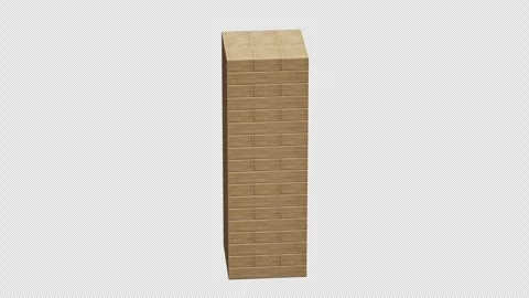 3D Animation of Rotating Board game Wooden Block Towers Stock Footage 265247679