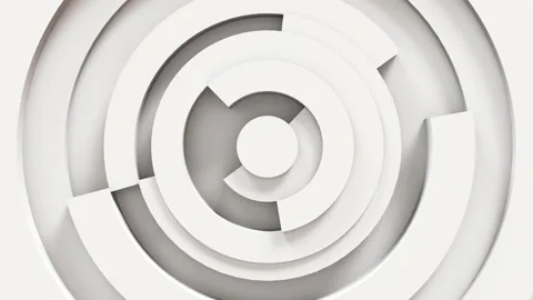3D animation of rotating circles. Animated minimalistic background. Stock Footage 153541454