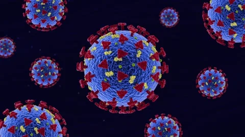 3D Animation Rotating Coronavirus Cells Stock Footage 136217585