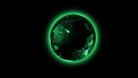 3D Animation of the rotating earth with a digital design like a hologram Stock Footage 301585649