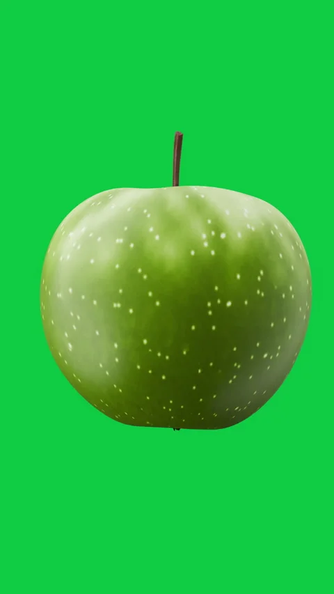 3D Animation of Rotating Fresh Green Apple on Green Screen Stock Footage 339534452