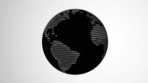 3D animation of a rotating globe with bi... | Stock Video | Pond5