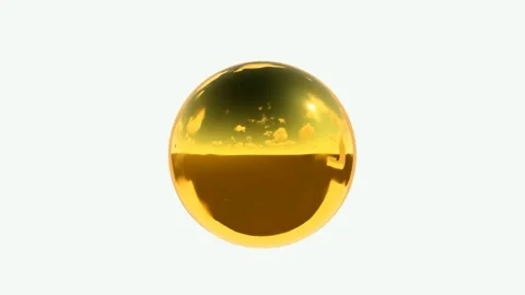 3D animation - rotating gold ball isolated on white background Stock Footage 260791415