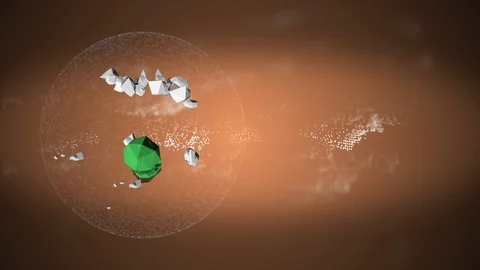 3D animation of rotating low poly island with alpha channel on brown background. Video stock 125648071