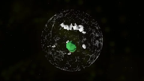 3D animation of rotating low poly island with alpha channel on black background. Stock Footage 125648434