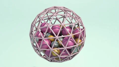 3d animation of a rotating sphere. Anatomical mesh sphere. Stock Footage 153030722