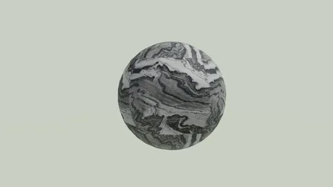 3D animation - rotating travertine marble ball isolated on white background Stock Footage 261940154