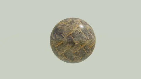 3D animation - rotating travertine marble ball isolated on white background. Stock Footage 261940573