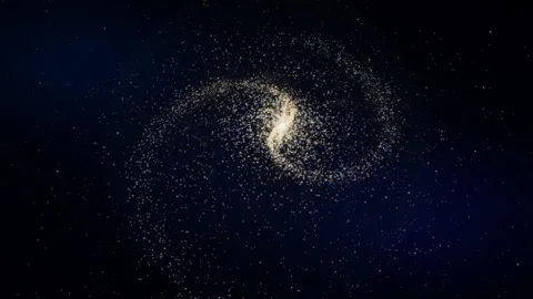 3D Animation of Rotating Two-Arm Spiral Galaxy Forming From Cosmic Dust Stock Footage 339301711