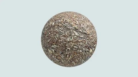 3D animation - rotating wood chip ball isolated on white background. Stock Footage 260789725