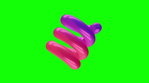 3d animation rotation of soft shape in colorful glossy gradient material Stock Footage 323816374
