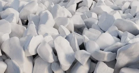 3D animation of the rough texture of a pile of mixing large pieces of limest Stock Footage 337943069