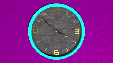 3d animation of round shape clock on the wall. Seamless pattern of time moving. Stock Footage 111637106
