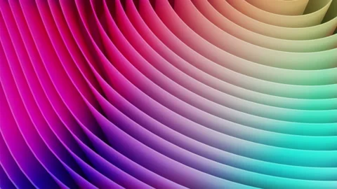 3D animation of rows and rows of colorful stripes in a rainbow Stock Footage 218064625