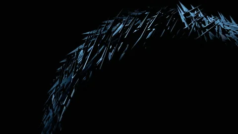 3d animation. Saber blue sharp geometric shapes in rotation Video stock 154012515