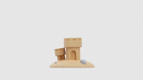 3D Animation of Sand Castle Stock Footage 310831840