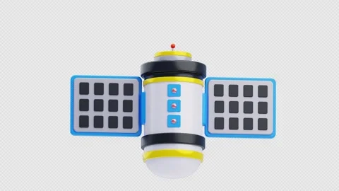 3D Animation of Satellite in space Stock Footage 312844379