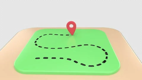 3d animation school building with a dashed circular path on a green platfor.. Stock Footage 308264336