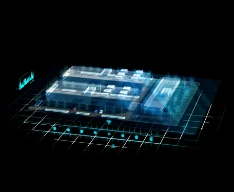 3D animation of science and technology building factory 動画素材 240278278