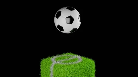 3D animation seamless loop of soccer ball Bouncing on a Grass Box 動画素材 165655353