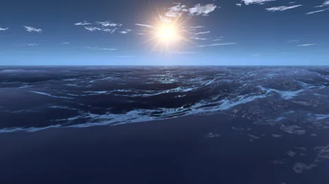 3d animation seascape at sunset Stock Footage 48360252