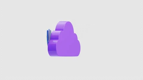 3D animation of secure cloud server protection Stock Footage 340457900