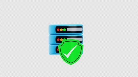 3D Animation of Secure data server protection icon Stock Footage 321634111