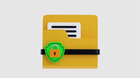 3D Animation of Secure folder with locked documents Stock Footage 321848318