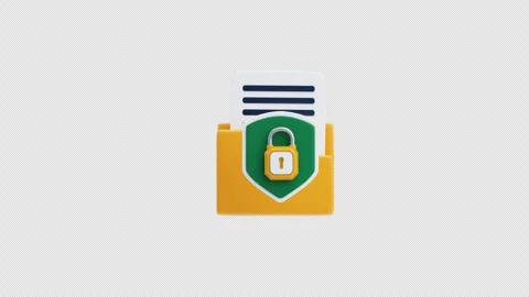 3D Animation of Secure Folder with Protected Document Stock Footage 337035235