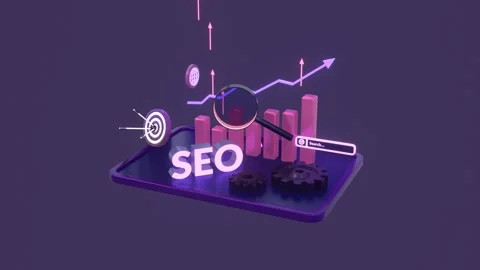 3D Animation of SEO Optimization and Analytics for Digital Strategy. Stock Footage 313819074