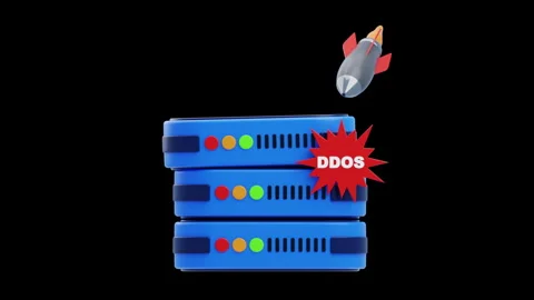 3D Animation of Server Attacked Stock Footage 287087634