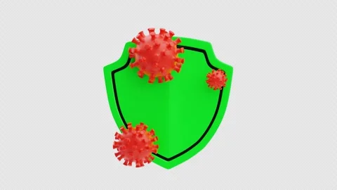 3D Animation of Shield Protecting Against Virus Attack Stock Footage 322775868