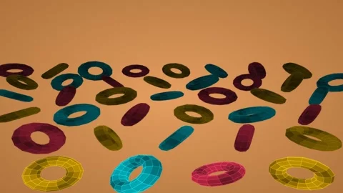 3D animation showcasing an array of multicolored Vidéo 338206617