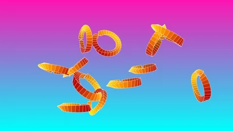 3D animation showcasing a cluster of orange-to-red gradient Stock Footage 337970575