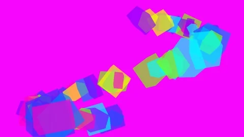 3D animation showing a cascading trail of translucent polygons Vidéo 338388194