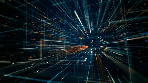 3D animation showing multi core processing and data points Stock Footage 108532384